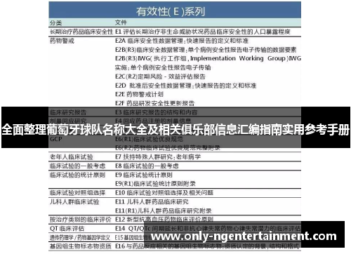 全面整理葡萄牙球队名称大全及相关俱乐部信息汇编指南实用参考手册 全面整理葡萄牙球队名称大全及相关俱乐部信息汇编指南实用参考手册